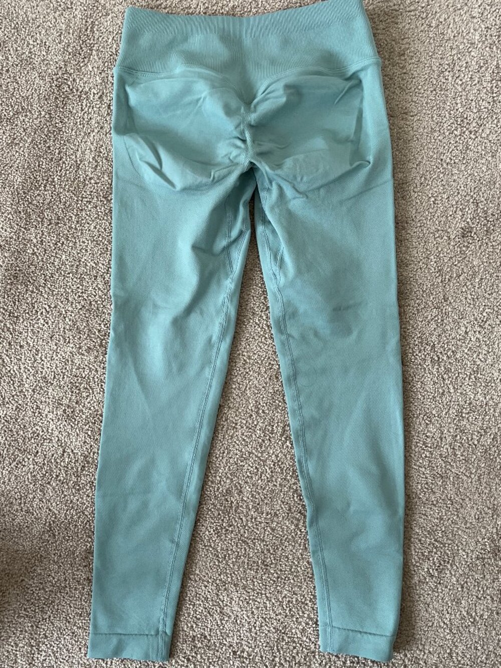 Mint Green Seamless High Waist Leggings Yoga Gym XS Teal
